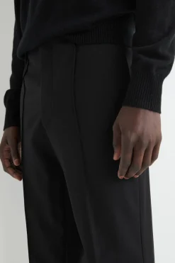 SLIM WOOL TAPERED PANTS