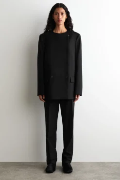 SLIM WOOL-BLEND PANTS