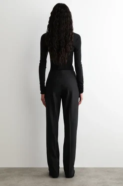 SLIM WOOL-BLEND PANTS