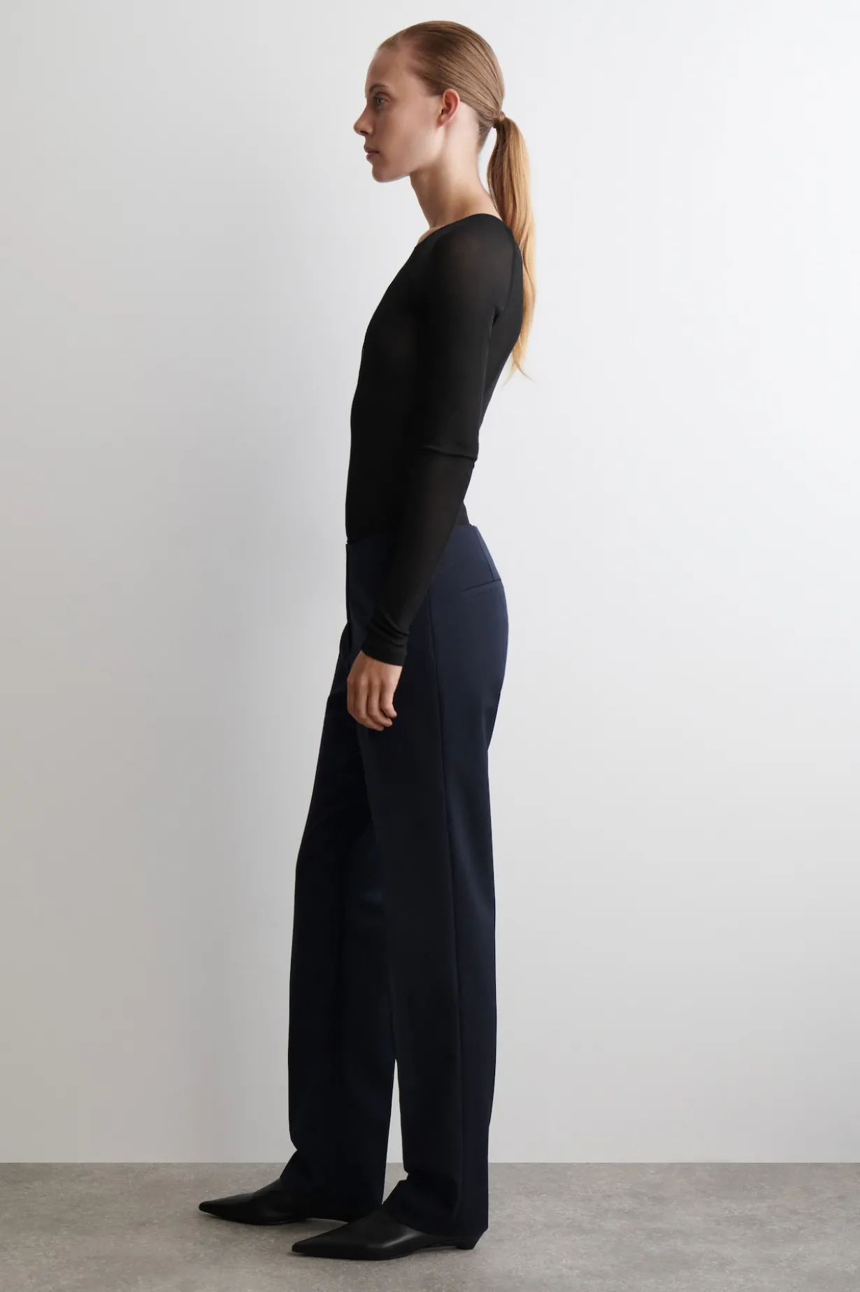 SLIM WOOL-BLEND PANTS