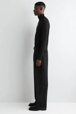 SLIM WOOL-JERSEY ROLLNECK TOP