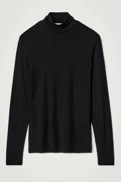SLIM WOOL-JERSEY ROLLNECK TOP