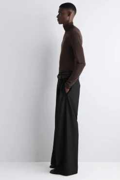 SLIM WOOL-JERSEY ROLLNECK TOP