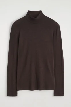 SLIM WOOL-JERSEY ROLLNECK TOP