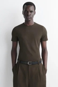 SLIM-FIT COTTON CREPE LIGHTWEIGHT T-SHIRT