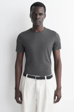 SLIM-FIT COTTON CREPE LIGHTWEIGHT T-SHIRT