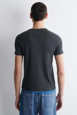 SLIM-FIT RIBBED HENLEY T-SHIRT