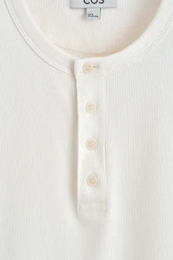 SLIM-FIT RIBBED HENLEY T-SHIRT