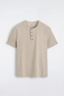 SLIM-FIT RIBBED HENLEY T-SHIRT