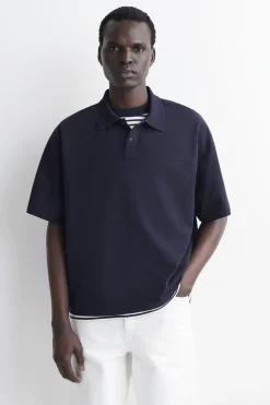 SNAP-BUTTON COTTON POLO SHIRT