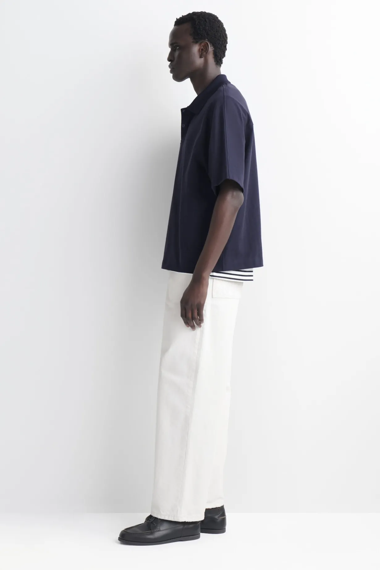 SNAP-BUTTON COTTON POLO SHIRT