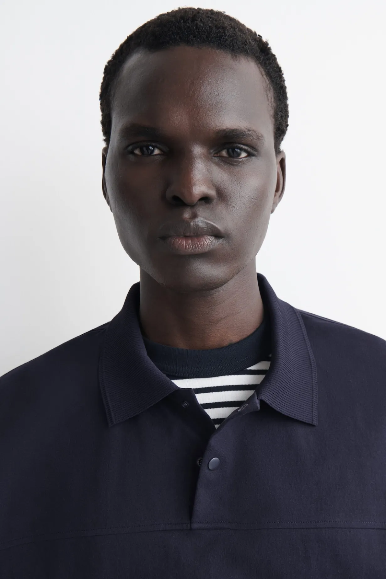 SNAP-BUTTON COTTON POLO SHIRT