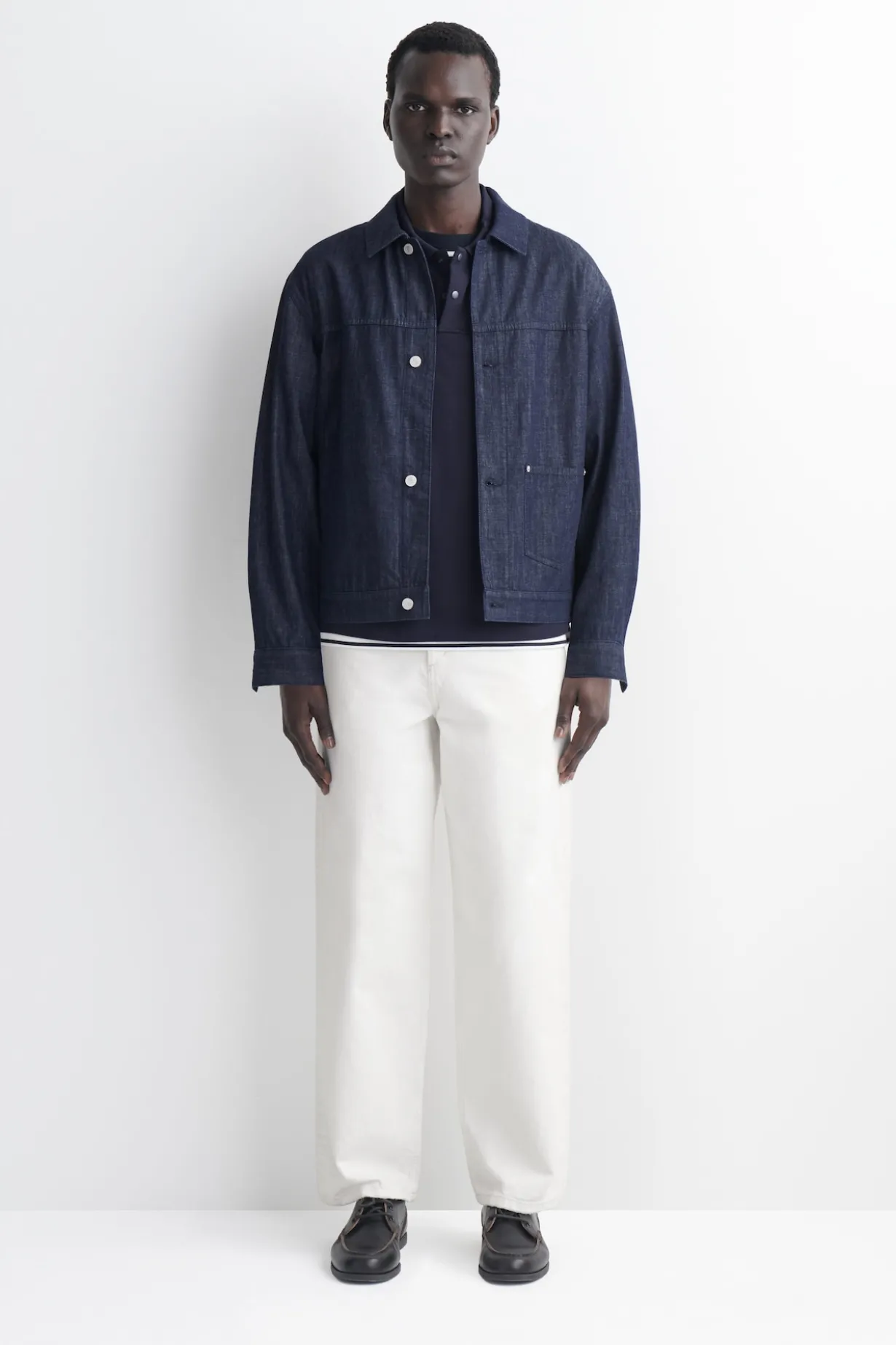SNAP-BUTTON COTTON POLO SHIRT