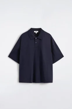 SNAP-BUTTON COTTON POLO SHIRT
