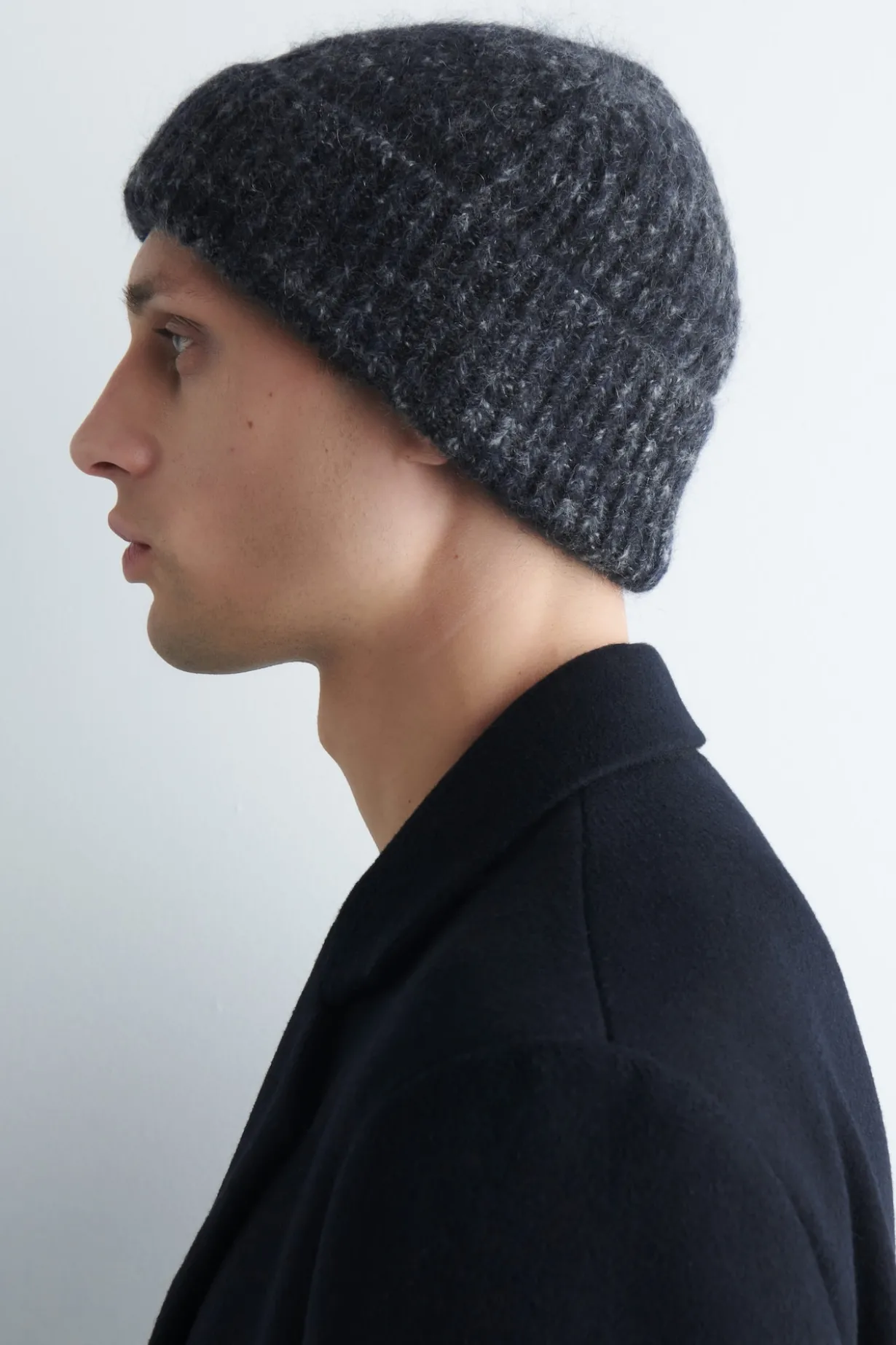 SPACE-DYED BRUSHED WOOL-BLEND BEANIE