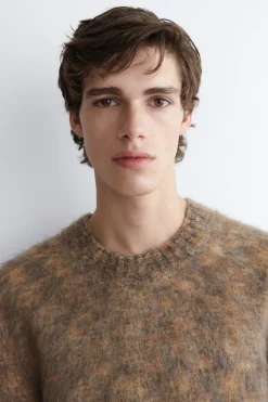 SPACE-DYED MOHAIR-BLEND CREW-NECK SWEATER