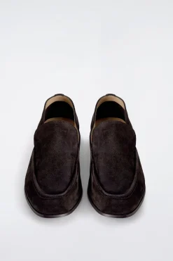 SPLIT SUEDE LOAFERS