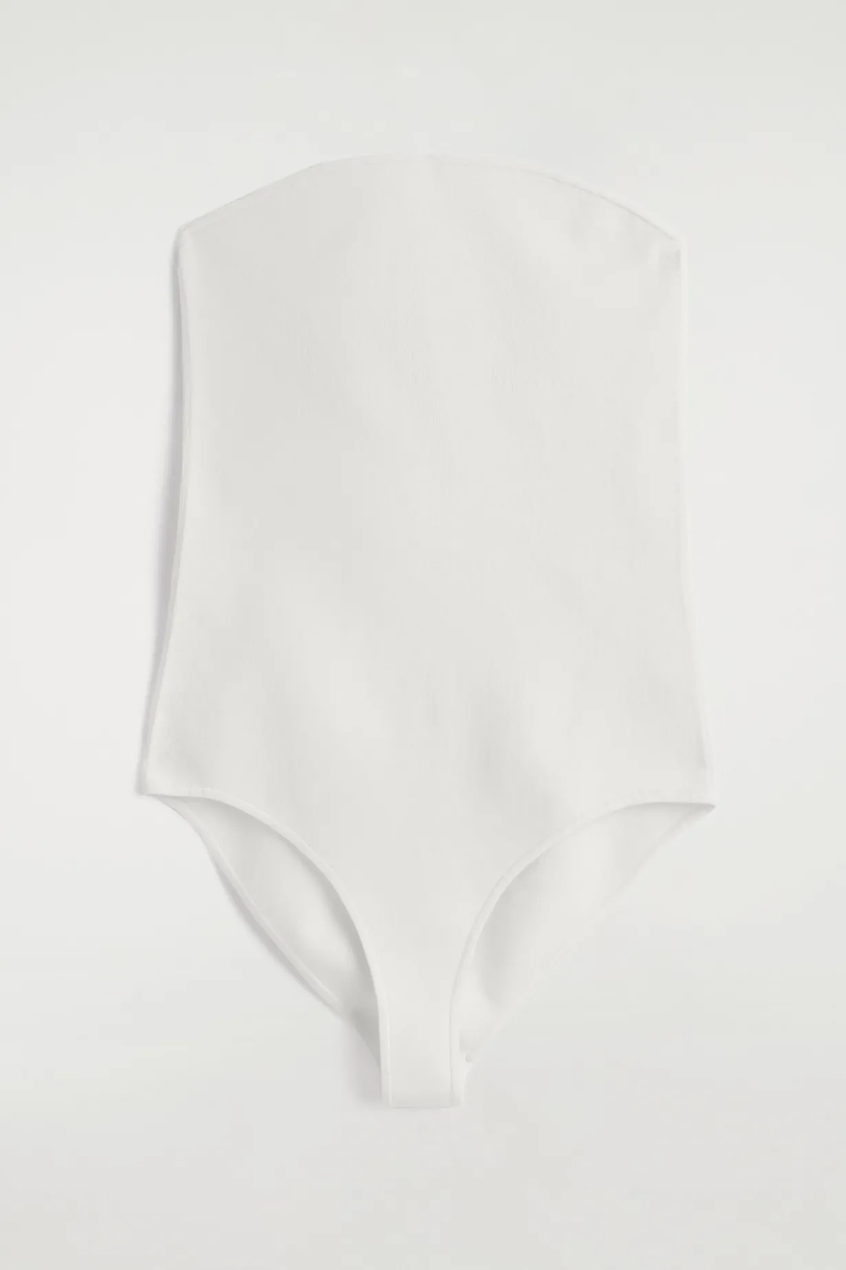 STRAPLESS RIBBED SILK BODYSUIT