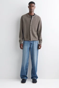 STRIPED MERINO WOOL CARDIGAN