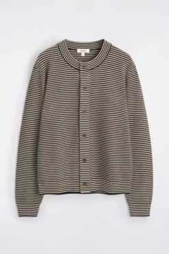 STRIPED MERINO WOOL CARDIGAN