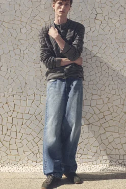 STRIPED MERINO WOOL CARDIGAN