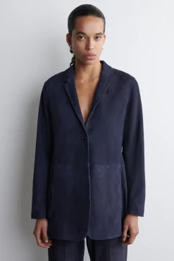 SUEDE SINGLE-BREASTED BLAZER