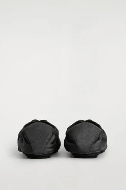 SUEDE-NYLON BALLET SNEAKERS