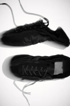 SUEDE-NYLON BALLET SNEAKERS