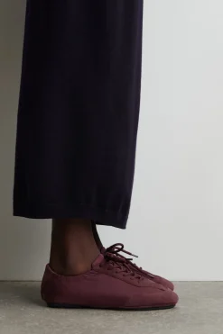 SUEDE-NYLON BALLET SNEAKERS
