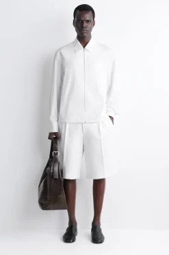 TAILORED COTTON-POPLIN SHORTS