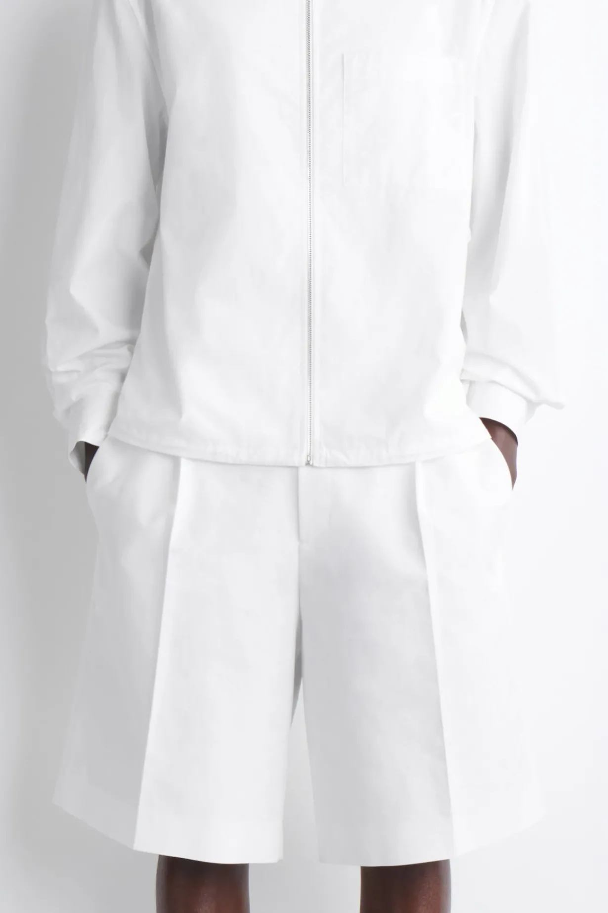 TAILORED COTTON-POPLIN SHORTS