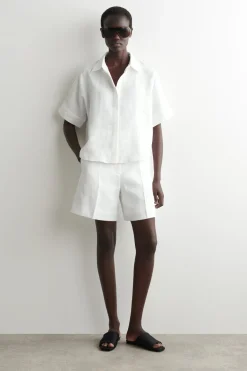 TAILORED ELASTICATED LINEN SHORTS