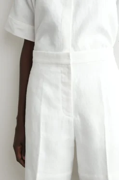 TAILORED ELASTICATED LINEN SHORTS