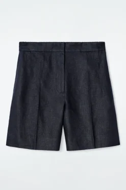 TAILORED ELASTICATED LINEN SHORTS