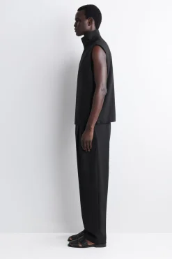 TAILORED FUNNEL-NECK WOOL VEST