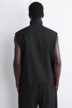 TAILORED FUNNEL-NECK WOOL VEST