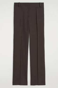 TAILORED LINEN STRAIGHT-LEG PANTS