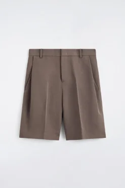 TAILORED LINEN-BLEND SHORTS