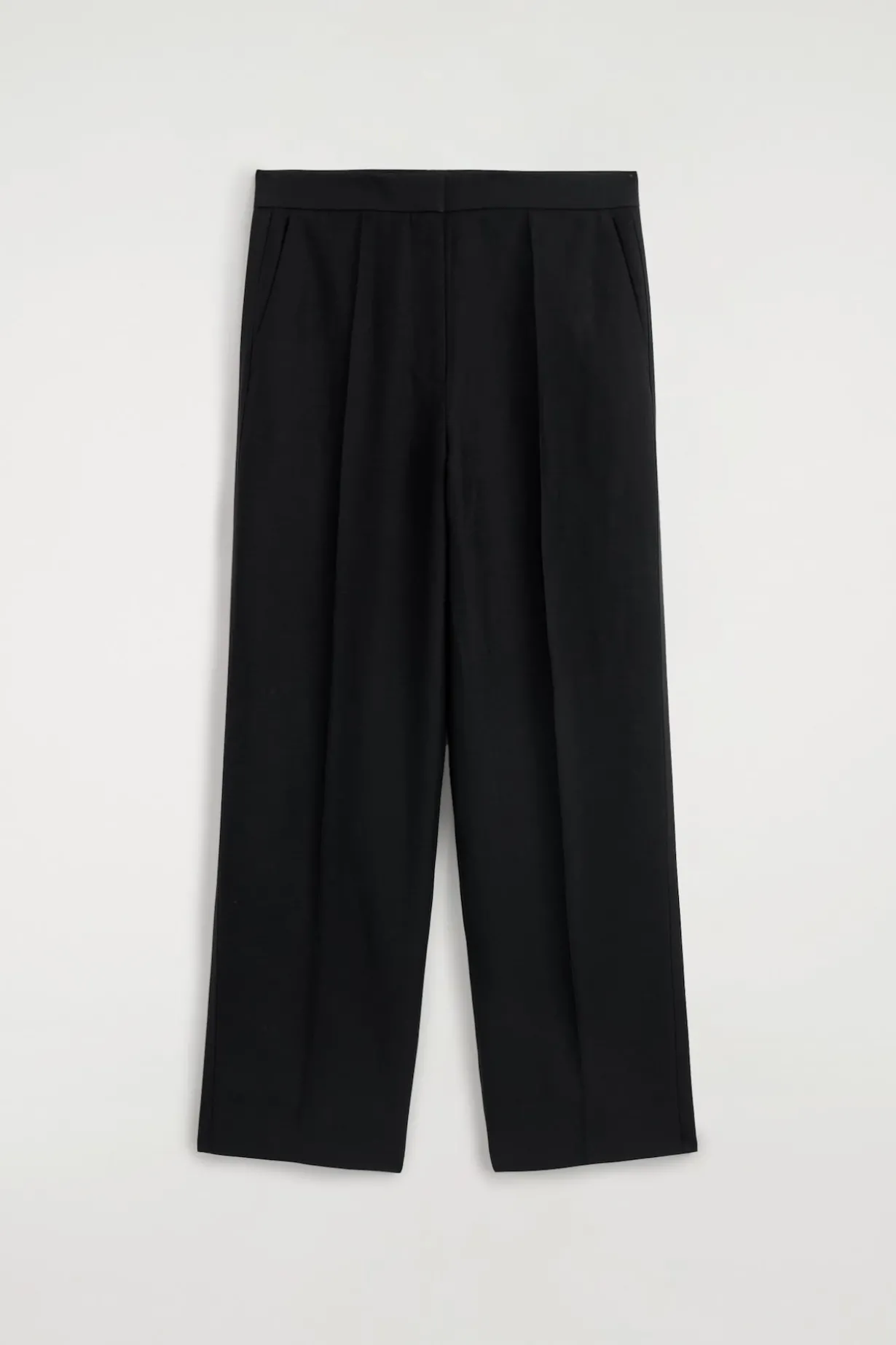 TAILORED LINEN-BLEND STRAIGHT-LEG PANTS