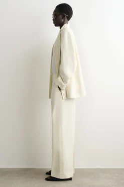 TAILORED LINEN-BLEND STRAIGHT-LEG PANTS