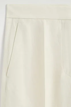 TAILORED LINEN-BLEND STRAIGHT-LEG PANTS
