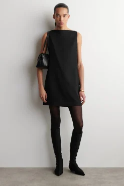 TAILORED MERINO WOOL-BLEND MINI DRESS
