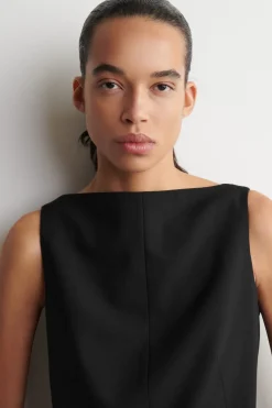 TAILORED MERINO WOOL-BLEND MINI DRESS