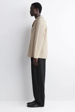 TAILORED OPEN-COLLAR NYLON SHIRT