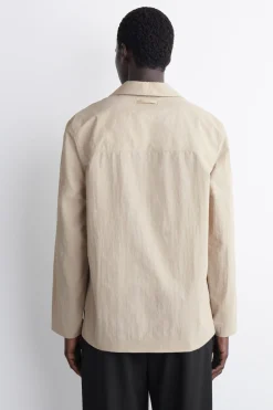 TAILORED OPEN-COLLAR NYLON SHIRT