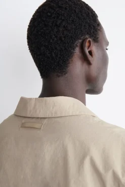 TAILORED OPEN-COLLAR NYLON SHIRT