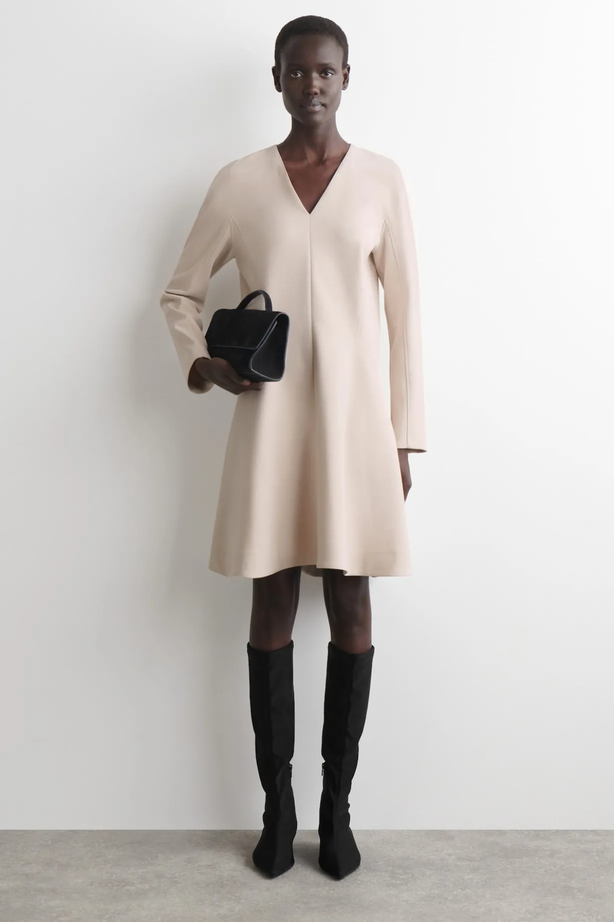 TAILORED V-NECK MINI DRESS
