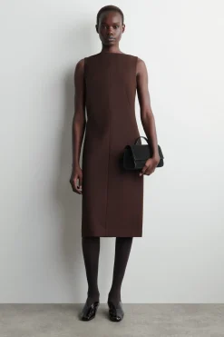 TAILORED WOOL MIDI DRESS