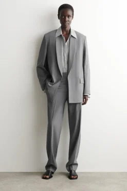 TAILORED WOOL STRAIGHT-LEG PANTS