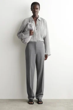 TAILORED WOOL STRAIGHT-LEG PANTS